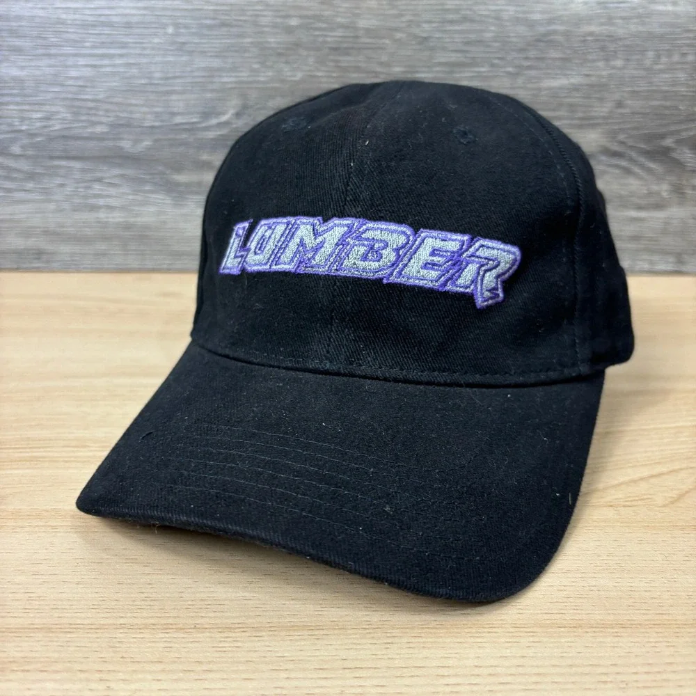 Vintage The Lumber Co Hat Cap Strap‎ Back Black Baseball Bats Adjustable